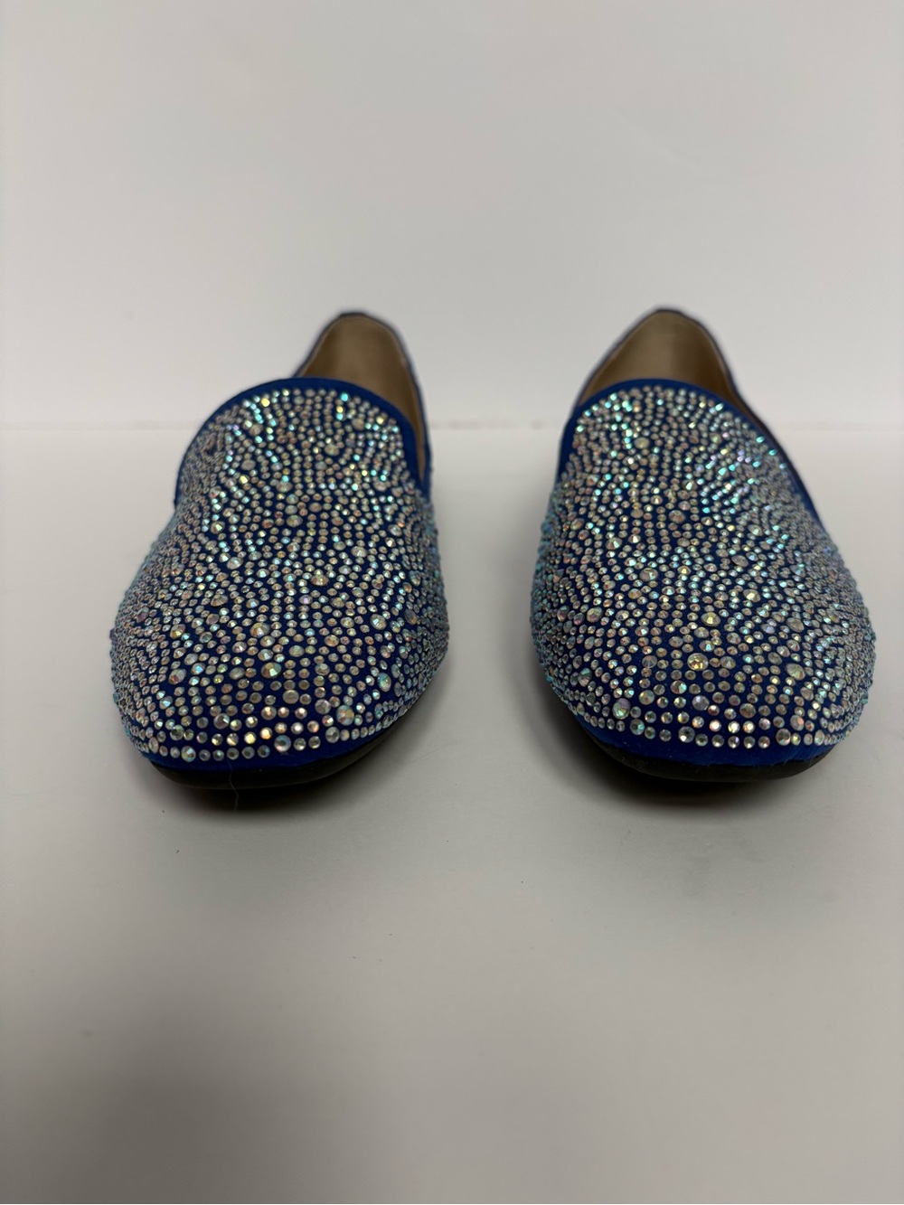 Enzo Angiolini Crystal Rhinestone Loafer Slip-On Flats - Blue - Women’s Size 6